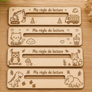 Règle de lecture personnalisée en bois