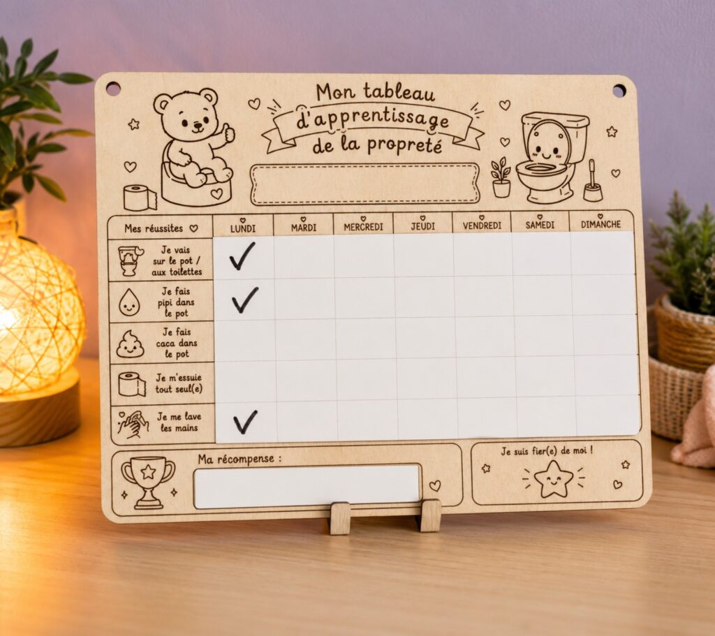 Tableau d’apprentissage de la propreté personnalisé