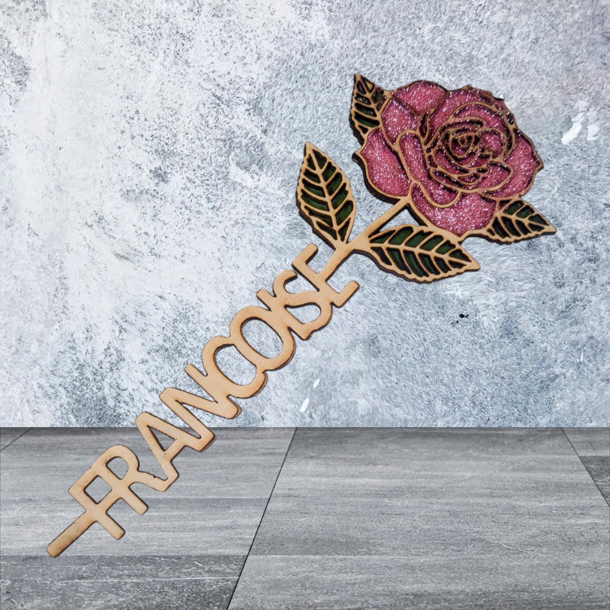 Rose en bois personnalisée – Image 2